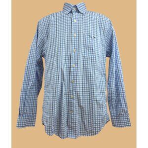 Vineyard Vines Mens Slim Fit Blue Check Tucker Shirt Medium